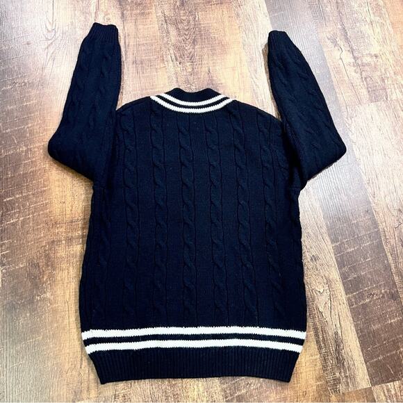 Brandy Melville Nikki Heavy Wool Stripe Sweater Tennis Cable Knit One Size - Picture 6 of 8